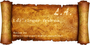 Lézinger Andrea névjegykártya